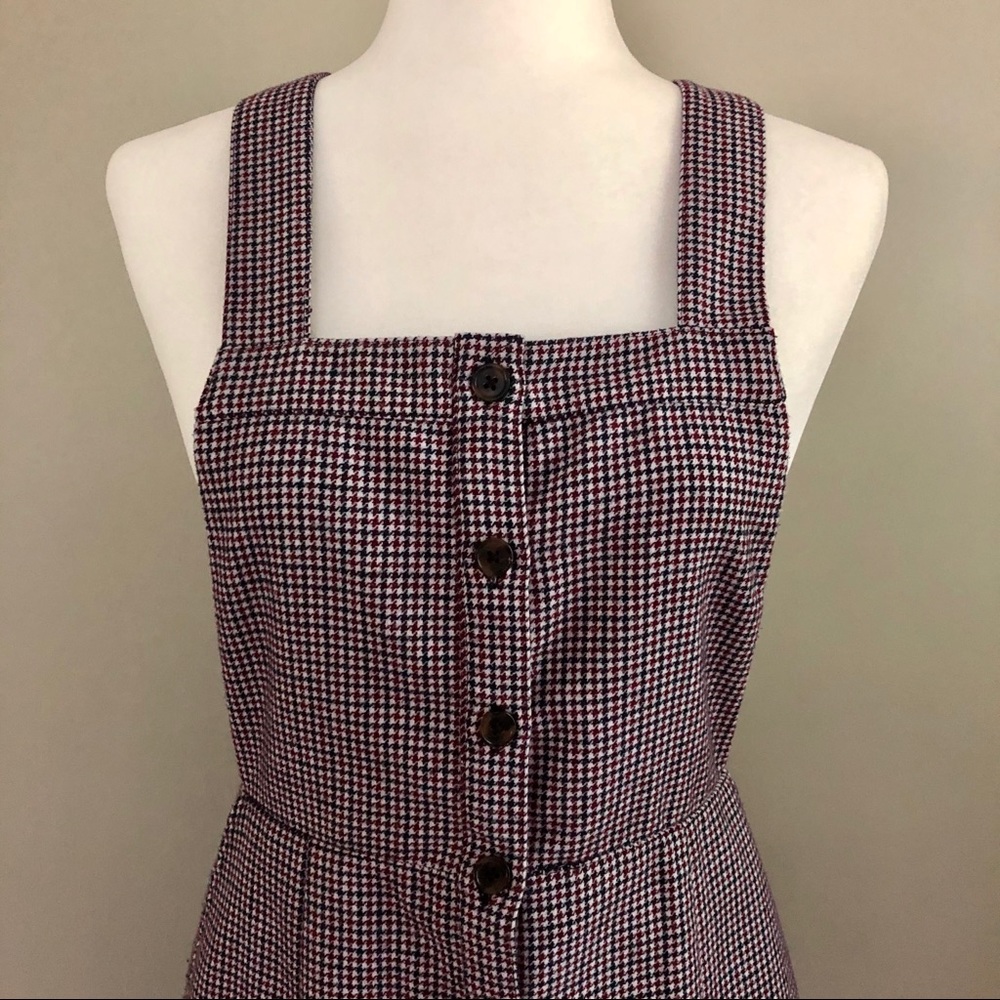 Navy & Maroon Houndstooth Button Down Jumper
